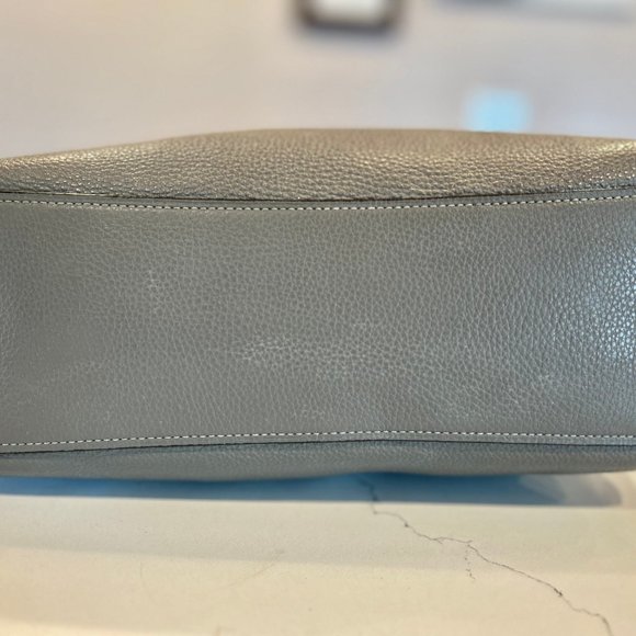 COACH Jes Elephant Gray Pebble Leather Shoulder Bag Model 76701 - Picture 6 of 13